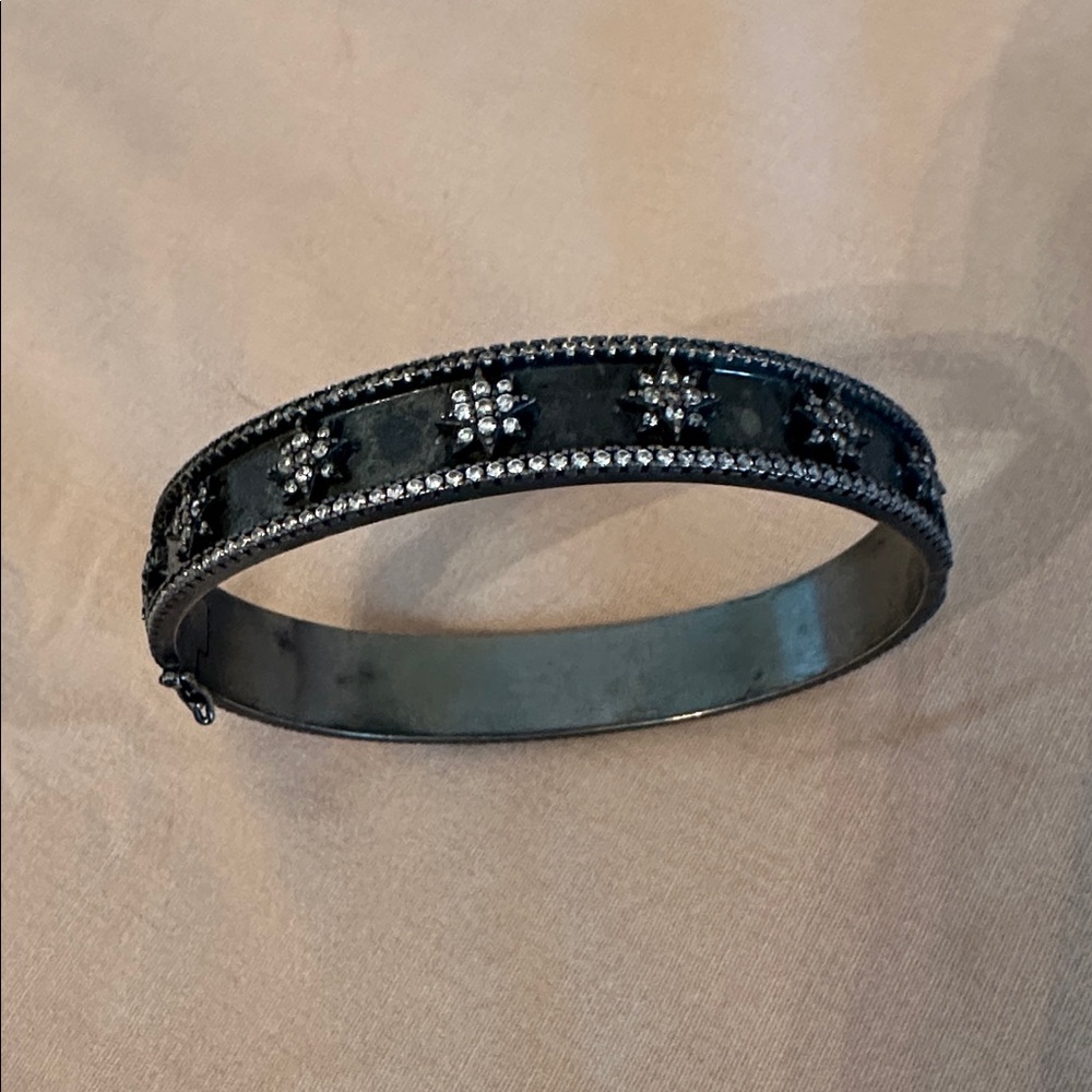 Hematite Cz Bangle Bracelet